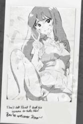 cum cum_stain cum_tribute cumshot female female_only hero_(omori) mari_(omori) miseryflakes omori peace_sign showing_pussy