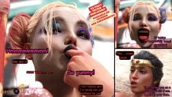 3d amazonian_futa athletic_futanari baseball_bat batman_(series) big_balls big_breasts big_penis clothed clothing comic comic_panel cum dc dc_comics diana_prince dickgirl futa_focus futanari harleen_quinzel harley_quinn harley_quinn_(suicide_squad_game) high_resolution huge_breasts huge_cock ladyabysso makeup muscular_futanari olive_skin rocksteady_studios story suicide_squad suicide_squad:_kill_the_justice_league superheroine tan_skin text text_box text_bubble veiny_penis wonder_woman wonder_woman_(series) wonder_woman_(suicide_squad_game)