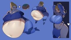 1girls bbw belly belly_expansion big_breasts blonde_hair breasts fat fat_female fat_fetish fat_woman female huge_belly hyper_belly metroid morbidly_obese morbidly_obese_female ponytail precioustimespent samus_aran ssbbw weight_gain zero_suit_samus