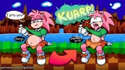 1girls ambiguous_prey amy_rose anthro belly burp burping classic_amy_rose cub death digestion female female_pred furry furry_pred hedgehog opis oral_vore skirt sonic_(series) sonic_the_hedgehog_(series) vore vore_belly