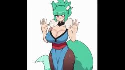 1girls alyssa_(busmansam) animated big_breasts breast_expansion breasts bubble_gum dice_coffeedox draw_the_dice female fur grabbing_own_breast huge_breasts original_character pasties sound sound_effects tagme tail text top_heavy video