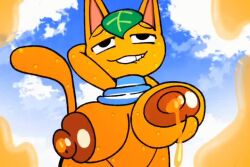 animal_crossing big_breasts feline furry lactation sachasketchy tagme tangy_(animal_crossing) video