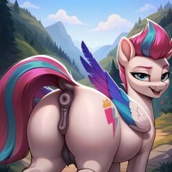 ai_generated animal_genitalia animal_pussy anus ass cutie_mark equid equine equine_genitalia equine_pussy fur horse mlp_g5 my_little_pony my_little_pony:_a_new_generation pink_hair pony ponystalker pussy quadruped white_body white_fur zipp_storm_(mlp)