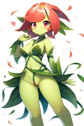 ai_generated flower_on_head green_skin plant_girl vines