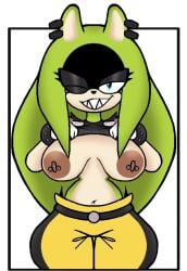 2026 2d 2d_artwork big_breasts blinking deadass_77 green_hair grinning_at_viewer high_quality high_resolution nipple_piercing piercings sonic_(series) sonic_the_hedgehog_(idw) surge_the_tenrec tagme tenrec_girl