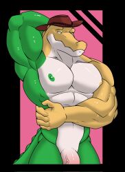 1boy 2024 abs alternate_version_available anthro anthro_focus anthro_only anthro_solo barely_visible_genitalia completely_nude completely_nude_male cringe_croc crocodile crocodilian crocodylid digital_drawing_(artwork) digital_media_(artwork) gummigoo_(the_amazing_digital_circus) gummy_(food) gummy_creature hat headgear headwear living_candy living_food male male_anthro male_focus male_only muscle muscles muscular muscular_anthro muscular_male nude nude_male pecs pectorals penis penis_outline reptile reptile_humanoid smile smiley_face solo solo_anthro solo_focus solo_in_panel solo_male the_amazing_digital_circus