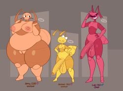 1boy 2girls amber_(dozighost) amy_(dozighost) balls ballsack big_breasts big_penis breasts dozighost luki_(dozighost) nipples oc original original_characters penis tagme thick_thighs wide_hips