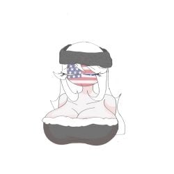 big_breasts black_cap black_dress breasts bust busty_female cap closed_eyes clothed_female countryhumans countryhumans_girl davidpe eyebrows eyebrows_visible_through_hair eyes_visible_through_hair long_hair mouth_closed raised_eyebrows shading strapless_dress united_states_of_america_(countryhumans) white_cap white_hair white_skin white_skinned_female