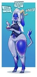 big_breasts blue_skin blueberry_inflation breasts female fruityshork furry huge_breasts inflation pseudoregalia sybil_(pseudoregalia) thick_thighs wide_hips