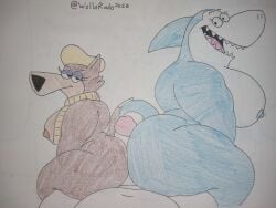 2026 2female 2females 2girls anal anthro areola areolae ass big_ass big_butt booty breasts cartoon_network chubby chubby_anthro chubby_female commission commission_art commissioner_upload duo_focus duo_hotdogging fangs fat female female_focus furry hanna-barbera hot_dogging jabberjaw jabberjaw_(character) jellystone_(hbo_max) looking_at_viewer loopy_(loopy_de_loop) loopy_de_loop ludoroo nude overweight sex shark smile tagme teeth traditional_art traditional_drawing_(artwork) traditional_media traditional_media_(artwork) trio viewer_perspective viewer_pov wallarudo wolf