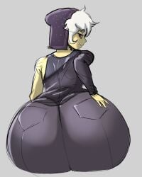 1boy 1femboy 2d 2d_(artwork) ass babyhunt4 big_ass big_butt bottom_heavy bottom_heavy_femboy bottom_heavy_male clothed clothed_female_clothed_male clothed_male clothing da_ra_ra_ra dumptruck_butt femboy femboy_only hair hand_on_ass hand_on_butt hat headwear male male_only red_eyes solo_femboy solo_focus solo_male the_collector_(the_owl_house) the_owl_house thick_ass thick_butt white_hair yellow_body yellow_skin