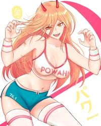 chainsaw_man large_breasts power_(chainsaw_man) short_shorts truejekart