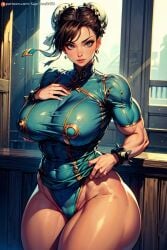 abs ai_generated big_breasts big_breasts blue_eyes breasts breasts brown_hair cameltoe chun-li curvaceous curvy curvy_body curvy_female curvy_figure female female_only fit fit_female huge_boobs huge_breasts large_breasts looking_at_viewer muscular muscular_female muscular_legs small_waist smile smiling_at_viewer solo solo_female stable_diffusion street_fighter street_fighter_6 street_fighter_alpha street_fighter_alpha_3 street_fighter_iii street_fighter_iv street_fighter_v supr3metr thick thick_legs thick_thighs thighs wide_hips