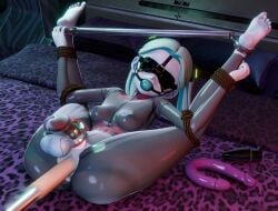 1futa 3d 3d_(artwork) anus ball_gag balls blindfold bondage caged_cock chastity chastity_cage chastity_device cyberpunk:_edgerunners cyberpunk_2077 feet feet_up fucking_machine futa_only futadolly futanari gag green_hair harness_ball_gag harness_gag hi_res latex latex_suit legs_up looking_at_viewer pale-skinned_futanari pale_skin penetrable_sex_toy penis rebecca_(edgerunners) restrained restraints revealing_clothes rope rope_bondage sex_machine sex_toy shortstack spread_legs spreader_bar tattoo tattoos tied_up transparent_clothing twintails zy0n7