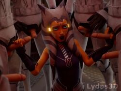 1girls 3d 3d_(artwork) ahsoka_tano alien_girl alien_humanoid clone_trooper clone_wars female female_focus female_only lydaz multiple_boys orange_body orange_skin solo solo_female star_wars togruta