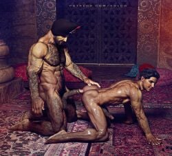 3d aladdin big_balls big_penis disney gay jafar male male/male male_only muscles muscular muscular_male tagme yaoi yolco