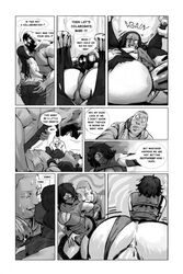 2d anal anal_sex ass big_butt big_thighs black_and_white comic femboy juri_han juri_han_(cosplay) mask masked mileena mileena_(cosplay) mortal_kombat redblacktac street_fighter text thighs