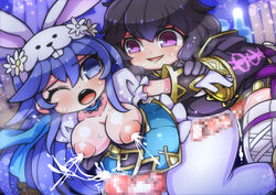 2futas areolae big_penis black_hair blue_hair breasts breasts_out bunny_ears bunny_girl bunnysuit censored chibi clothed clothed_sex clothing cum cum_in_pussy cum_inside cum_while_penetrated cumshot duo easter ejaculation erect_while_penetrated erection fire_emblem fire_emblem_awakening fire_emblem_heroes from_behind futa_on_futa futa_only futanari hands-free handsfree_ejaculation hat human inverted_nipples lactating lactation lactation_without_expressing light-skinned_futanari light_skin lucina_(fire_emblem) lucina_(spring)_(fire_emblem) morgan_(fire_emblem) morgan_(fire_emblem)_(female) mosaic_censoring mostly_clothed nekoyuu nintendo nipples open_mouth pale_skin penis penis_out sex source_request sweat thick_thighs wide_hips x-ray