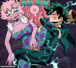 1boy 1boy1girl 1girls ahe_gao barryfactory big_breasts big_penis black_sclera blush blush_lines bodysuit boots breasts clitoris closed_eyes clothed cum cum_in_pussy cum_inside domino_mask female_penetrated freckles green_hair hero_outfit_(mha) horns impregnation izuku_midoriya male/female male_penetrating male_penetrating_female mask mina_ashido my_hero_academia one_for_all_(mha) ovum penetration penis penis_in_pussy pink_hair pink_skin shounen_jump sperm_cell straight straight_sex superhero superheroine sweat vaginal_insertion vaginal_penetration vaginal_sex veiny_penis yellow_eyes