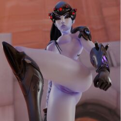 1girls 3d artist_request naked overwatch route_66_(map) solo widowmaker