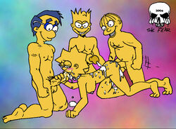 2004 all_fours bart_simpson bent_over cum doggy_style female from_behind human incest lisa_simpson male milhouse_van_houten ralph_wiggum straight tagme the_fear the_simpsons yellow_body