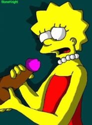 animated clothes color female human lisa_simpson male penis side_view straight tagme testicles the_simpsons yellow_body