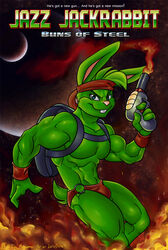 anthro blue_eyes furry jazz_jackrabbit lapinbeau male male_only muscular rabbit tagme