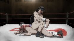 2girls bandaged_leg bandages bent_knee black_eyes black_hair blush breasts catfight clenched_fist clenched_hand clenched_teeth crying duo duo_focus ejaculation endured_face feet female female_ejaculation female_only forehead_protector genital_fluids hair_ornament hair_ribbon headband headwear holding_leg holding_penis indoors kin_tsuchi leg_grab leg_hold lesbian_sex light-skinned_female light_skin long_hair looking_at_partner looking_at_pussy looking_down low-tied_long_hair low_ponytail lying lying_on_stomach medium_breasts multiple_girls naked naruto naruto_(classic) naruto_(series) nipples nude nude_female open_toe_shoes otogakure_symbol paipan pale-skinned_female pale_skin raised_arm raised_leg red_hair sandals sex_toy sexfight shounen_jump sitting sitting_on_person small_breasts smile squirting submission submission_hold tagme tapping tayuya tears temon tiptoes toes turban very_long_hair vibrator vibrator_in_pussy wet wet_pussy wrestling wrestling_ring yuri