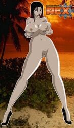 1girls areolae beach_background big_breasts breasts cartoon_network circe_(generator_rex) completely_nude completely_nude_female da_hypocrat edit female female_only generator_rex grimphantom hi_res high_heels naked_heels nipples nude nude_edit nude_female pussy shaved_pussy solo solo_female sunset tan_skin