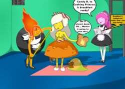 adventure_time breakfast_princess bubble_gum_girl flame_girl flame_princess princess_bubblegum slime_girl slime_princess topless topless_female