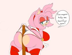 amy_rose anthro ass big_ass big_breasts big_butt boots breasts bubble_ass bubble_butt clothing dress eulipotyphlan fat_ass fat_butt female female_only footwear gloves handwear hanging_wedgie hedgehog hi_res huge_ass huge_butt large_ass large_breasts large_butt looking_at_viewer looking_back mammal neom-daddy panties sega solo sonic_(series) sonic_the_hedgehog_(series) suspension thick_ass thick_thighs unamused underwear wedgie white_panties wide_hips