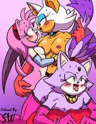 2021 3girls amy_rose background bat bat_wings big_breasts blaze_the_cat blue_eyeshadow blush blushing breasts cat cat_ears cat_tail color colored coloured elbow_gloves eyelashes female_focus female_only female_penetrated female_penetrating female_penetrating_female females_only gloves half-closed_eyes hd hedgehog hi_res high_resolution highres inkbunny large_breasts looking_at_another looking_at_partner looking_up mouth mouth_open multiple_girls nipples open_mouth penetration pink_fur pink_hair purple_background purple_fur purple_hair randomguy999 rouge_the_bat saliva sega sex sex_toy shadowwalk small_breasts sonic_(series) sonic_team spit strap-on threesome tongue tongue_kiss tongue_out white_fur white_hair wings woman yuri