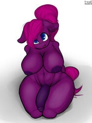 abs absurd_res breasts fan_character friendship_is_magic futanari genitals gynomorph hair hasbro herm hi_res intersex looking_at_viewer my_little_pony nsfwronin penis purple_body purple_hair purple_penis purple_skin solo tagme vein