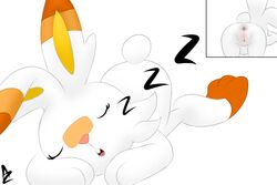 3:2 alexzozaya all_fours anus ass doggy_style female feral from_behind_position genitals hi_res humanoid lagomorph leporid mammal nintendo pokémon_(species) pokemon pussy rabbit raised_tail scorbunny sex sleeping solo sound_effects video_games zzz