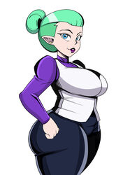 ass big_ass big_butt blue_eyes bottom_heavy breasts bubble_ass bubble_butt disney disney_channel disney_xd dress_shirt earrings fat_ass fat_butt female female_only green_hair large_ass large_butt lipstick looking_at_viewer mature mature_female milf mother odalia_blight pants pointed_ears smooth_skin the_owl_house thick_ass thick_thighs tufted_hair wide_hips witch yakiti