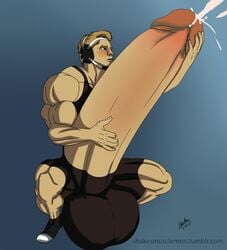 abs balls biceps hyper hyper_balls hyper_genitalia hyper_penis hyper_testicles male male_focus male_only male_solo muscles muscular muscular_arms muscular_legs muscular_male muscular_thighs nipples pecs penis shakesmusclemen solo_male testicles veins veiny_penis