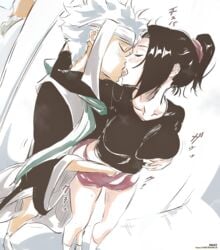 1boy 2girls against_wall alternate_breast_size big_breasts black_hair bleach blush bottomless bottomless_male breasts clothed_female clothed_male dripping dripping_pussy duo duo_focus faceless_female genital_fluids groping hand_under_clothes headband hiding hitsugaya_toushirou karin_kurosaki kimono kurosaki_karin kurosaki_yuzu light-skinned_female light-skinned_male light_skin male/female male_with_male masturbating masturbation maxi multiple_girls orange_hair outercourse paipan pale-skinned_female pale-skinned_male pale_skin partially_clothed ponytail robe shirt short_hair shorts sisters sitting socks standing stealth stealth_sex toshiro_hitsugaya twins watching watching_tv wet wet_pussy white_hair yuzu_kurosaki