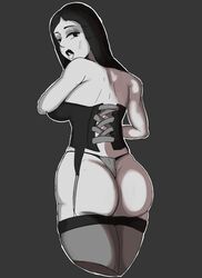 artist_request bustier corset goth morticia_addams stockings tagme the_addams_family thong