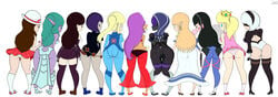 11girls 6+girls ass blizzard_entertainment bodysuit d.va dc dc_comics female female_only final_fantasy final_fantasy_vii green_(pokemon) long_hair looking_at_viewer looking_back mario_(series) mario_tennis mass_effect metroid multiple_girls nier:_automata nintendo overwatch panties pokemon pokemon_rgby princess_peach princess_zelda raven_(dc) samus_aran shantae shantae_(character) short_hair skirt_up super_smash_bros. svendheim tali'zorah_nar_rayya teen_titans the_legend_of_zelda thick_thighs thighhighs tifa_lockhart tyrande_whisperwind warcraft warcraft_3 white_background world_of_warcraft yorha_2b zelda_(a_link_between_worlds) zero_suit_samus