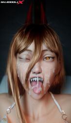 3d 3d_(artwork) 3d_artwork 3d_model absurd_res absurd_resolution absurdres chainsaw_man cum cum_on_face demon demon_girl facial high_quality high_resolution highres horns looking_at_viewer power_(chainsaw_man) semen shaddoll_x