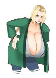 1girls areola_slip areolae bbw big_breasts breasts cleavage female female_only forehead_mark green_clothing green_kimono haori huge_breasts large_breasts looking_at_viewer massive_breasts mature_female mature_woman milf naruto solo sunnysundown thick thick_thighs tsunade voluptuous wide_hips