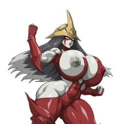 big_breasts big_nipples bimbo bodysuit breasts duel_monster elemental_hero_burstinatrix enormous_breasts gigantic_breasts grey_hair grey_nipples grey_skin helmet hips huge_breasts huge_hips huge_nipples huge_thighs large_breasts large_nipples long_hair massive_breasts nipple_bulge nipples nipples_visible_through_clothing one_breast_out pale_skin round_breasts skin_tight thick_thighs thighs tight_clothes tight_clothing wide_hips xoooooooox_(artist) yu-gi-oh! yu-gi-oh!_gx