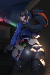 1girls artist_request ass female female_focus female_only large_ass light-skinned_female light_skin police_uniform policewoman solo thick_thighs thighs wide_hips zenless_zone_zero zhu_yuan