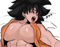 abs asleep big_boobs big_breasts big_tits big_titties black_hair boobs boobs_focus breast_focus breasts breasts_out clothed dragon_ball dragon_ball_super dragon_ball_z drool_on_face drooling fokii jj_fuki julia_(fokii) muscular muscular_female nice_tits nipples_covered original_character saiyan saiyan_female saiyan_tail sleeping tits titties zzz