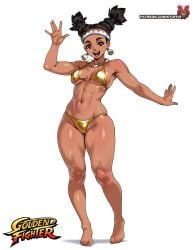 2d bikini female female_focus female_only golden_bikini kyoffie lily_hawk pinup pinup_pose street_fighter street_fighter_6 tagme