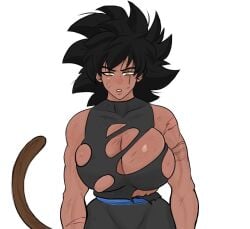 big_boobs big_breasts big_tits black_hair boobs breasts breasts_exposed damaged_clothes dragon_ball dragon_ball_super dragon_ball_z fokii huge_titties jade_(fokii) jj_fuki massive_breasts nice_tits original_character ripped_clothing scar scar_on_arm tan tan_body tan_skin tanned tits titties