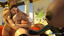 big_ass character_bonita character_diana futanari horsecock hucow huge_breasts stockings termos3d udders