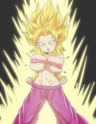 1girls abs big_ass big_breasts breast_expansion breasts caulifla dragon_ball dragon_ball_super large_breasts open_mouth rickert_kai super_saiyan