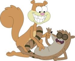 bare_legs barefoot brown_fur brown_hair buckteeth cartoon_network completely_nude feet grin legs nickelodeon no_breasts no_vagina nude on_model paramount_pictures paws regular_show rigby sandy_cheeks smile squirrel tail tomboy warner_bros warner_brothers young young_female