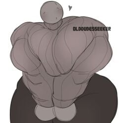 1boy big_breasts big_thighs male_with_breasts moobs muscles muscular muscular_male regretevator roblox wallter_(regretevator)